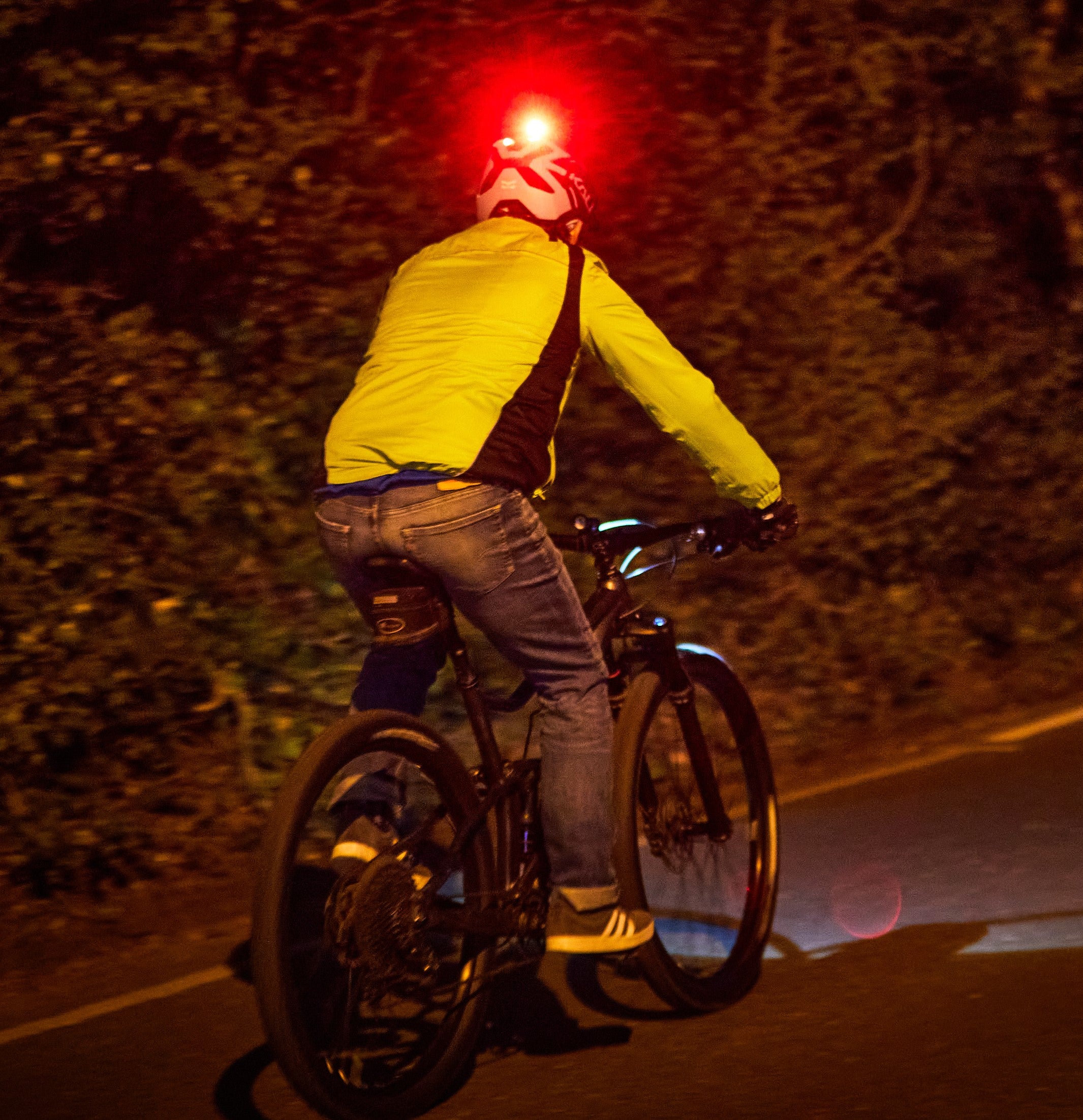 Rear only bike helmet light.