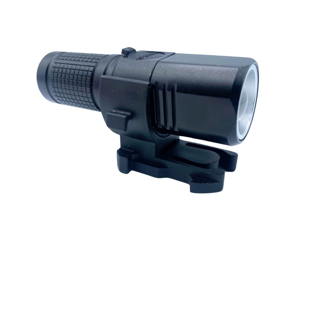 Bike helmet light mount for round lights. GoPro style